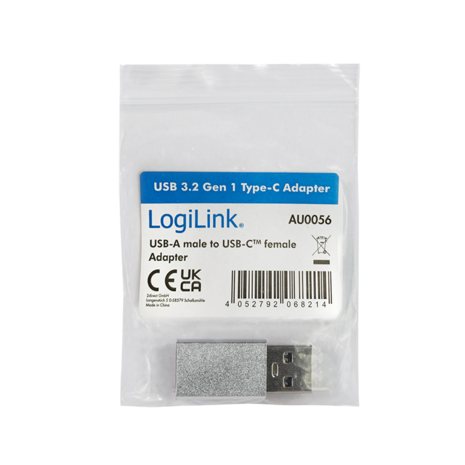 Adapter USB 3.2-A (M) --> USB-C(F) LogiLink