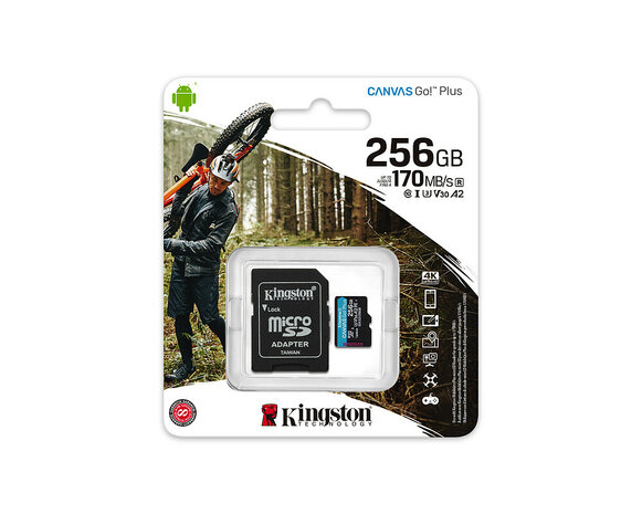 SDXC Card Micro 256GB Kingston UHS-I U3 Canvas Go! Plus