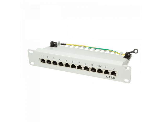 TOE 1U Patch Panel 12-port CAT6 STP Grijs LogiLink