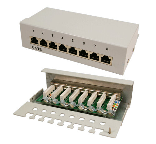 TOE Patch Panel Desktop 8-port CAT6 Grijs LogiLink