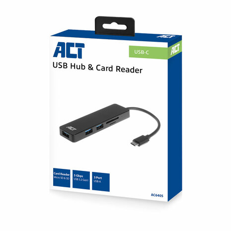 AC 6405 USB-C Hub 3 port met cardreader