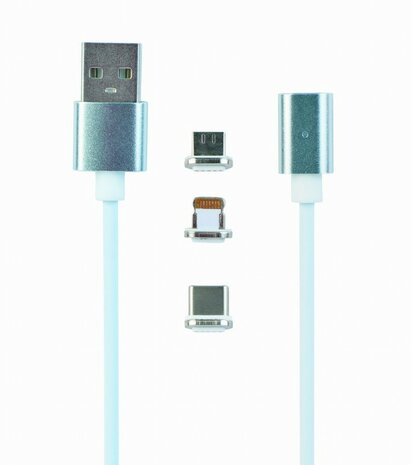 Magnetische 3-in-1 USB oplaadkabel, 1 meter