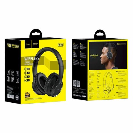 Hoco W28 Bluetooth Over-Ear Headphones - Zwart