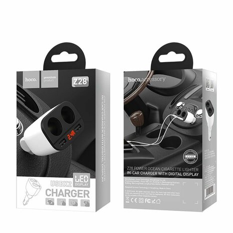 Hoco Dual Car Charger + 2 USB slots 3.1A