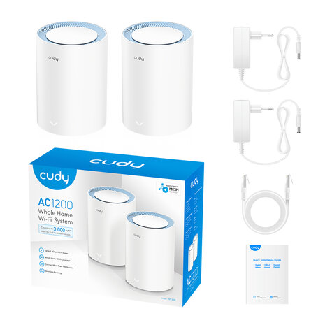 Cudy M1200(2-PACK) AC1200 Wi-Fi Mesh 2x10/100Mbps