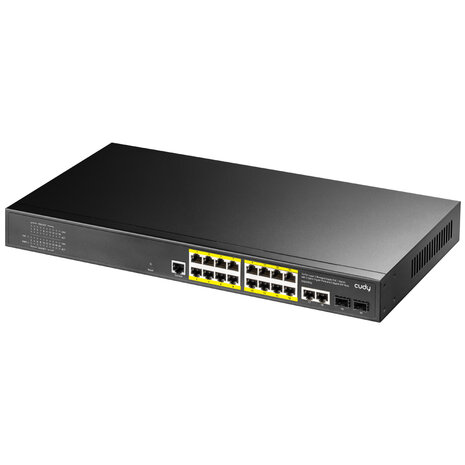 Cudy 16 Poort 1Gbit L2 managed PoE+ /2xUpl /2xSFP