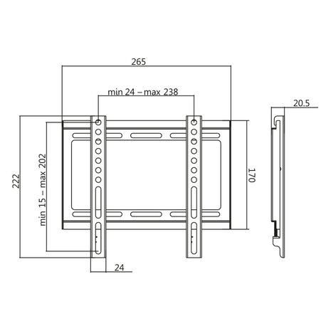 Wall Mount LogiLink Fix 23"-42" 