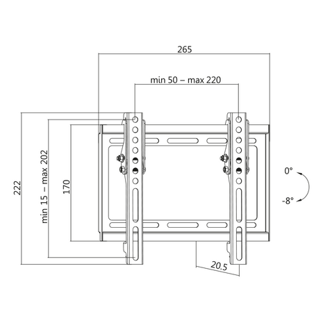 Wall mount LogiLink Tilt 23"-42" 