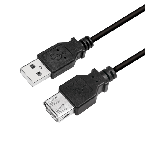 USB 2.0 A --> A 3.00m Verlenging LogiLink Zwart