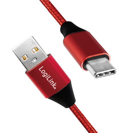 USB 2.0 C  USB-A 0.30m LogiLink Rood