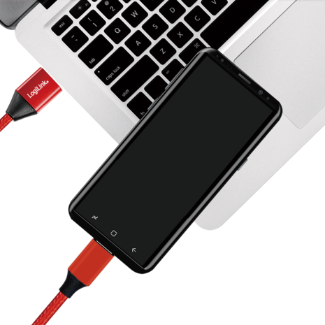 USB 2.0 C  USB-A 0.30m LogiLink Rood