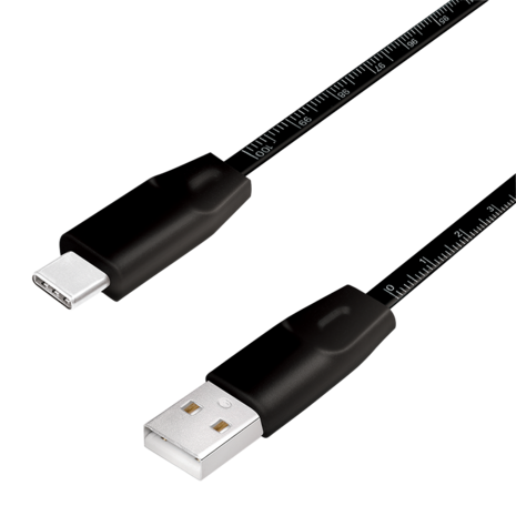 USB 2.0 C  USB-A 1.00m LogiLink Zwart + meetlint