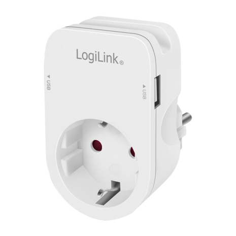 LogiLink Stekkerdoos met 2xUSB-A 17W