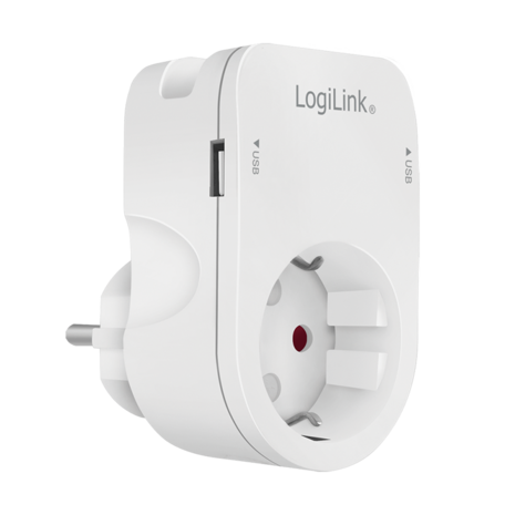 LogiLink Stekkerdoos met 2xUSB-A 17W