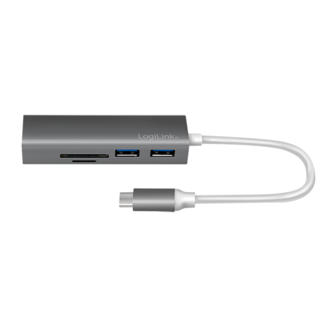 LogiLink 3 Port, USB-C --> USB-A 3.0 + cardreader