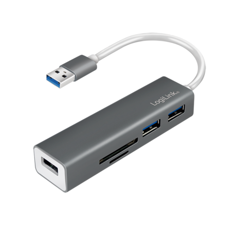 LogiLink 3 Port, USB-A --> USB-A 3.0 + cardreader