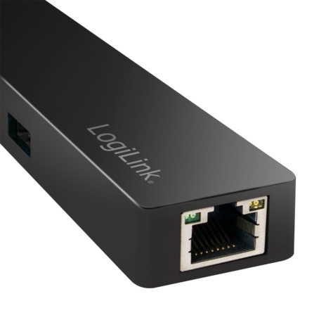 LogiLink 3 Port, USB-C --> USB-A 3.0 + Netwerkadapter