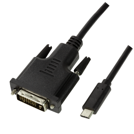 USB-C 3.2 (M) --> DVI (M) 1.80m LogiLink