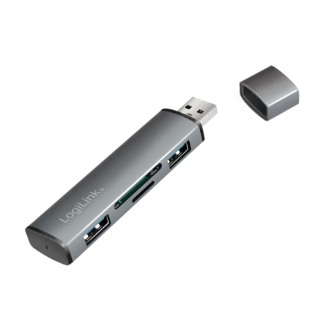 LogiLink 2 Port, USB-A --> USB-A 3.2 + cardreader