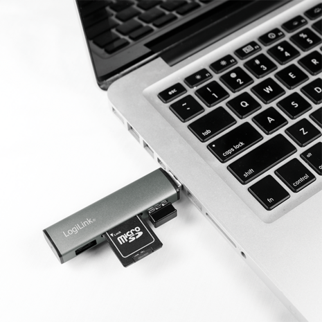 LogiLink 2 Port, USB-A --> USB-A 3.2 + cardreader