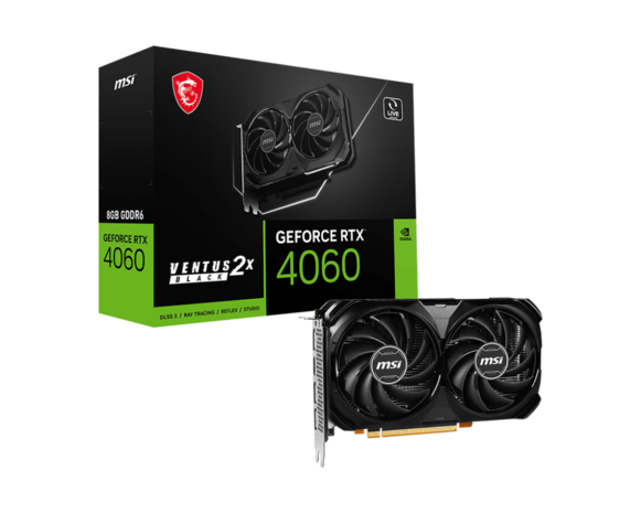 4060 MSI RTX VENTUS 2X BLACK OC 8GB/3xDP/1xHDMI