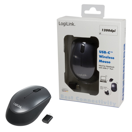 Logilink ID0160 Optical USB-C Zwart Retail Wireless