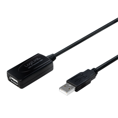 USB 2.0 A --> A 10.00m Verlenging LogiLink + versterker