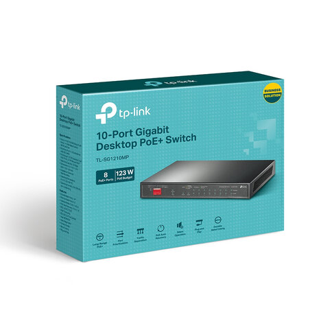 TP-Link 10Port 8x PoE+ 2xNon PoE Desktop.
