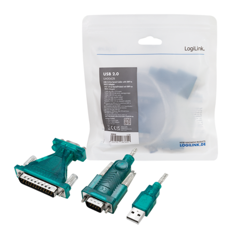 USB 2.0 A --> Serieel LogiLink incl. 25-pin Adapter 1,3m