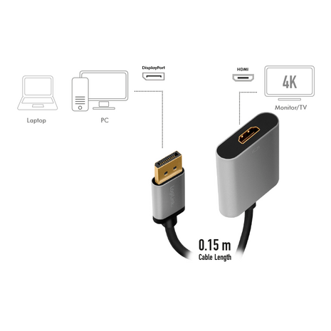 Adapter DisplayPort 1.2 --> HDMI 4K/60Hz LogiLink