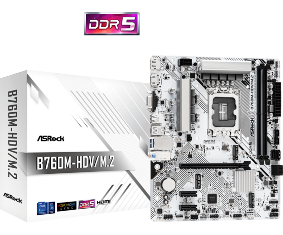 ASRock 1700 B760M-HDV/M.2 - DDR5/M.2/DP/HDMI/VGA/µATX