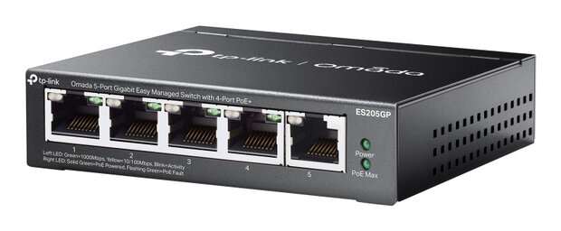 TP-Link - 5Port Managed 4x PoE+ 10/100/1000Mbps