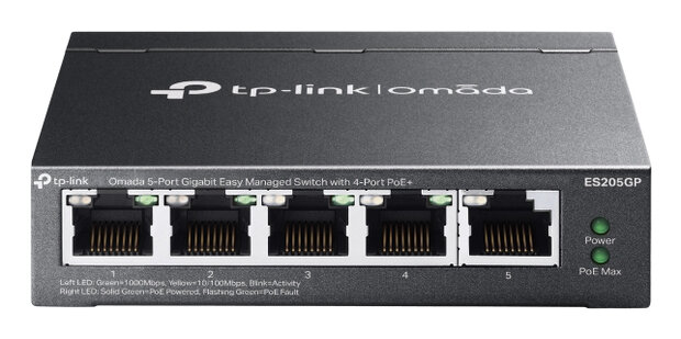 TP-Link - 5Port Managed 4x PoE+ 10/100/1000Mbps
