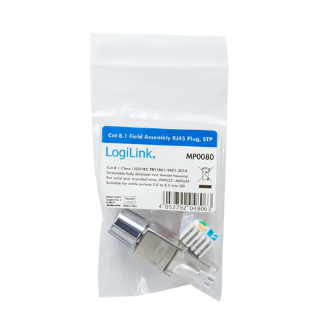 Veldconfectioneerbare RJ45 Cat8.1 LogiLink