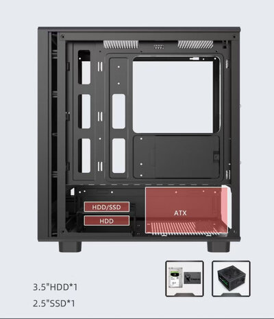 Power Train GC361020B - TG/USB3.0/Midi/µATX/Zwart