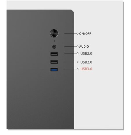 Power Train GC361020B - TG/USB3.0/Midi/µATX/Zwart