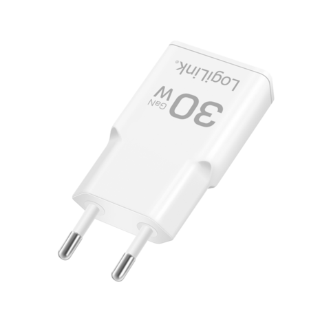 Lader 230V 1xUSB-C 30W LogiLink Wit (slim)