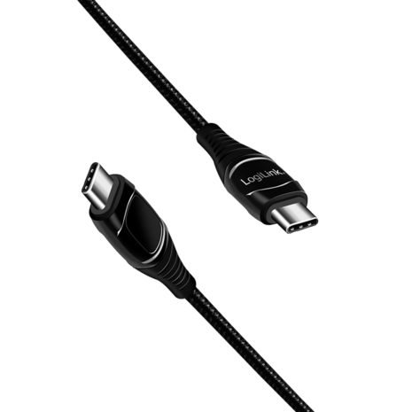 USB 2.0 C  USB-C 1.00m LogiLink Zwart, OLED display