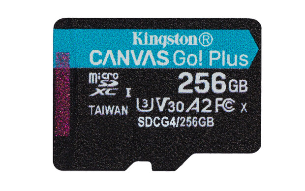 SDXC Card Micro 256GB Kingston U3 V30 A2 Canvas Go! Plus