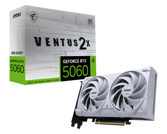 5060 MSI RTX VENTUS 2X OC WHITE 8GB/3xDP/HDMI - wit
