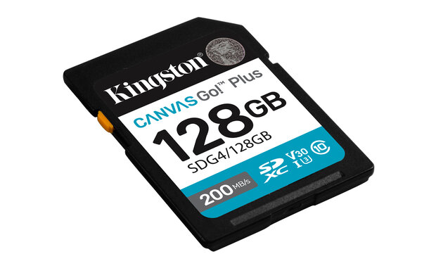 SDXC Card 128GB Kingston U3 V30 Canvas Go! Plus