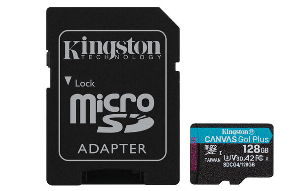 SDXC Card Micro 128GB Kingston U3 V30 A2 Canvas Go! Plus