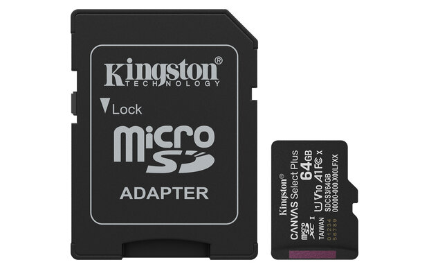 SDXC Card Micro 64GB Kingston UHS-I Canvas Select Plus