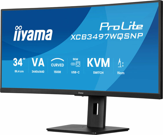 34" Iiyama ProLite XCB3497WQSNP-B1 Curved/WQHD/DP/2xHDMI