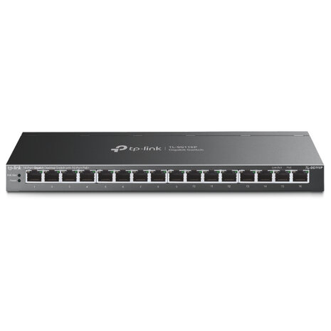 TP-Link 16Port PoE+ 1Gbps Metalen behuizing.