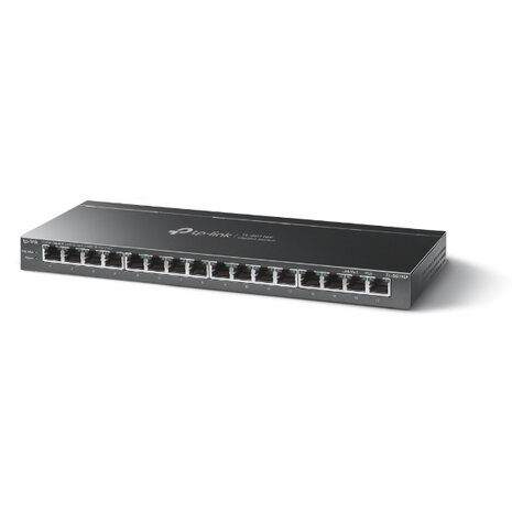 TP-Link 16Port PoE+ 1Gbps Metalen behuizing.