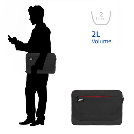 ACT AC8585 Suburb Laptop Sleeve 15,6", gemaakt van gerecyclede plastic flessen