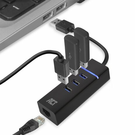 ACT AC6310 | USB 3.2 Gen 1 Interface Hub | Type-A | 5 Gbps | Zwart