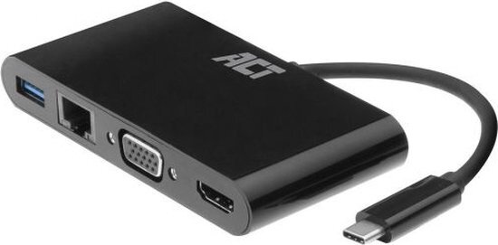 ACT AC7330 | Docking Station | USB-C | HDMI + VGA + USB | Zwart