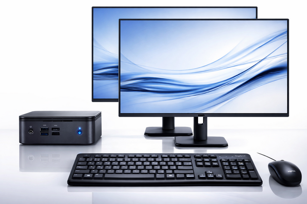 Gigabyte Brix-s - i3 10110 - 8GB DDR4 - 512GB SSD NVMe - Windows 11Pro + 2x Philips 24 inch